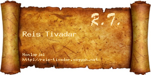 Reis Tivadar névjegykártya